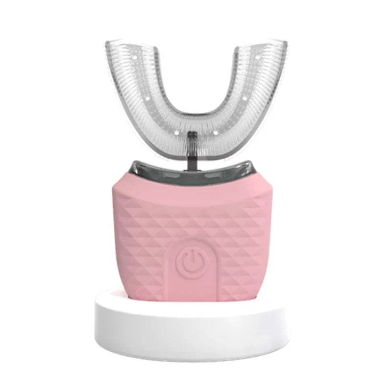 Portable U-Shaped Electric Toothbrush, Ultrasonic 360-Degree Cleaning, Silicone Whitening Automatic Toothbrush, Oral Tool
